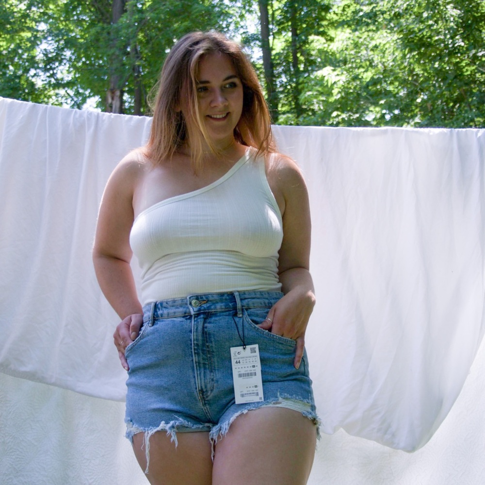 Zara Distressed Denim Shorts